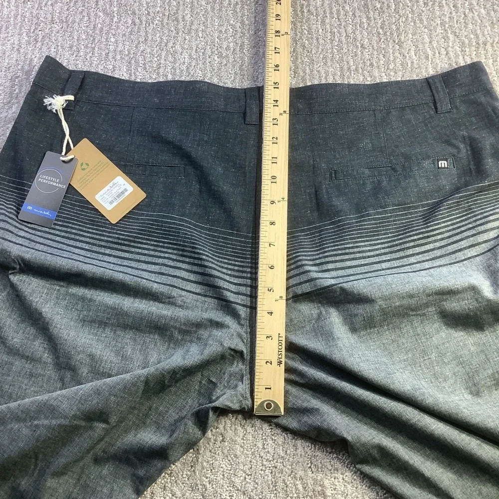 Travis Mathew Playa Del Carmen Hybrid‎ Golf Shorts Mens Grey Stripe Size 42 NWT